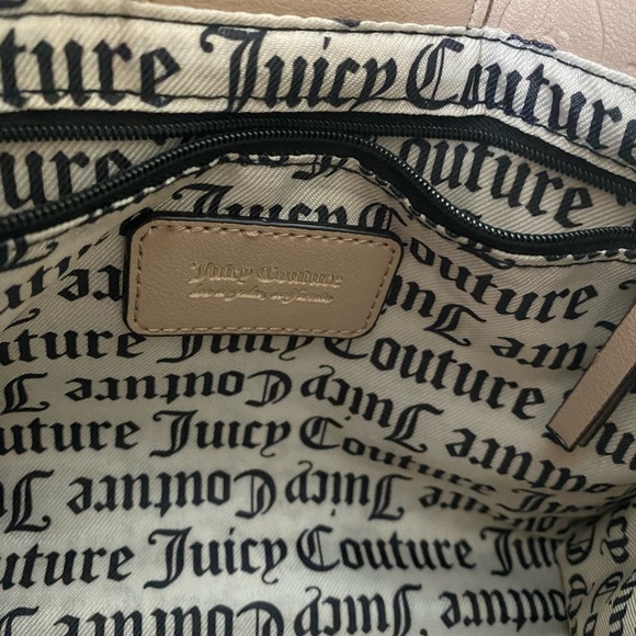 Juicy Couture Neutral Monogram Mini Crossbody Tote Handbag with Heart Charm Nwot - Picture 11 of 16